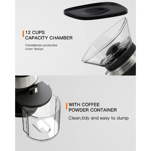 SBOLY Conical Burr Coffee Grinder, Electric Coffee Grinder with 19 Grind Settings, Stainless Steel for Drip, Percolator, French Press, Espresso - SYCG-801 SBOLY Conical Burr Coffee Grinder, Electric Coffee Grinder with 19 Grind Settings, Stainless Steel for Drip, Percolator, French Press, Espresso - SYCG-801